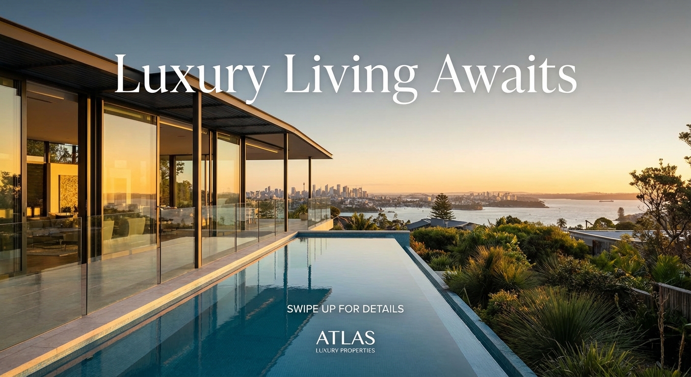 AI generated real estate ad creative showing a styled home exterior with a listing headline